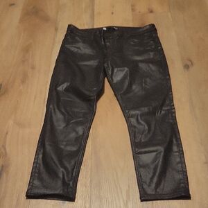 Kut From The Kloth Mia Toothpick Skinny Shiny Black Jeans Size 12